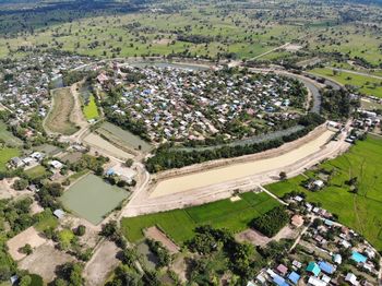 High angle view of townscape