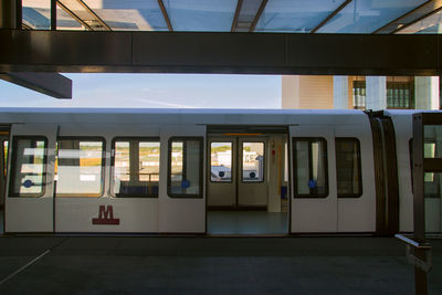 Train at railroad station platform