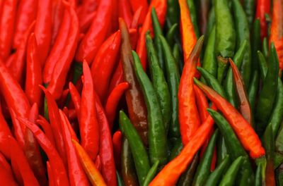 Full frame shot of red chili peppers