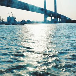 Bridge over river against sky