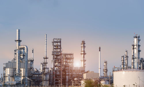 View of factory against clear sky