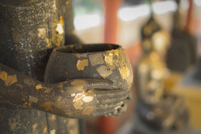 Close-up of rusty machine part