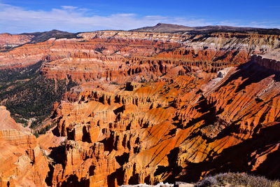 High angle view of rock formations