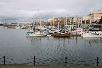 Boats in harbor