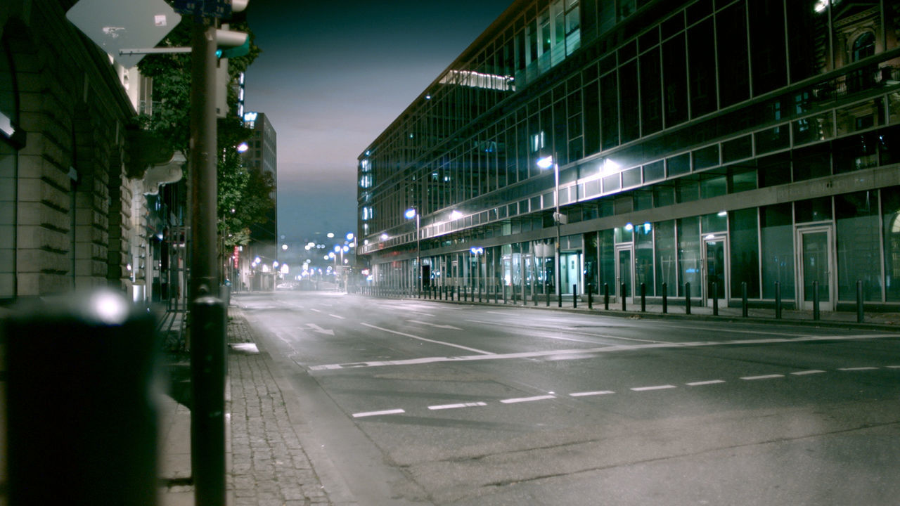 VIEW OF CITY AT NIGHT