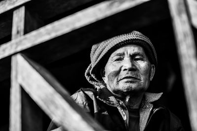 Portrait of man looking away