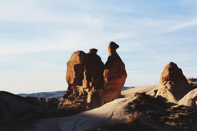 Rock formations against sky