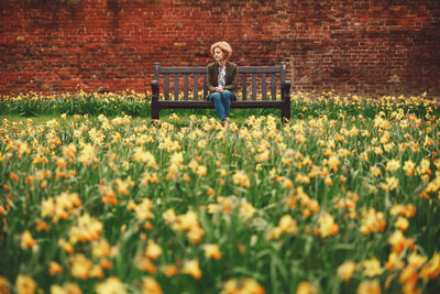 Woman standing on field