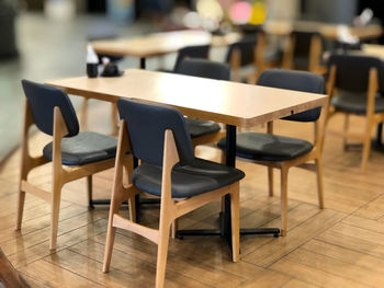 Figurine of chairs and tables in restaurant