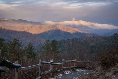 Scenic view of mountains against sky