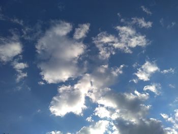 Low angle view of clouds in sky