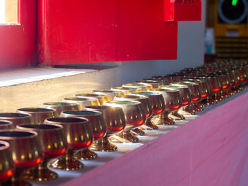 Close-up of bottles