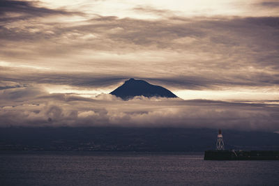 Views of pico mountain, the highest point in portugal