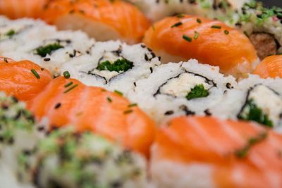 Close-up of sushi in plate