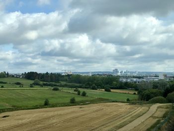 Scenic view of field against sky
