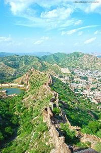 Elevated view of great wall of china