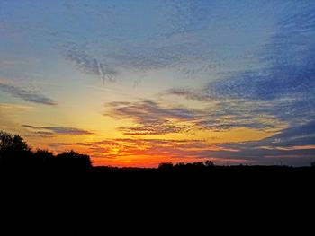 Silhouette landscape at sunset