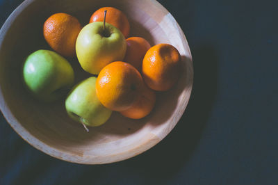 High angle view of fruits on table