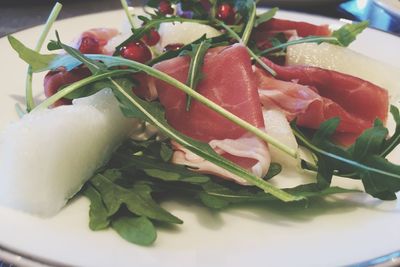 Close-up of salad in plate