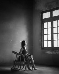 Woman sitting on chair