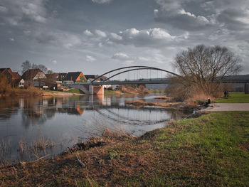 Bridge over river against sky