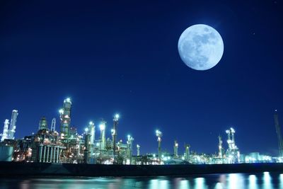 View of illuminated moon at night