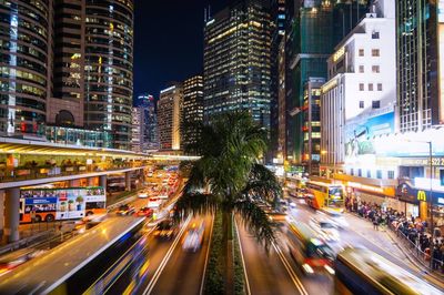 Traffic on city street at night