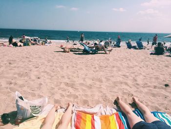 People enjoying at beach