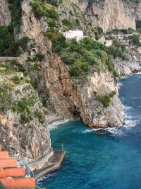 Scenic view of sea and rocks