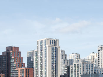 New residential district of moscow. modern architecture of apartment buildings. 