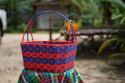 Close-up of basket on table