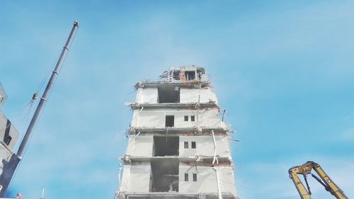 Low angle view of buildings against clear sky