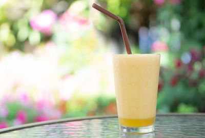Close-up of drink on table