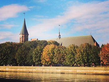 Reflection of buildings in water