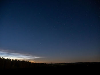 Scenic view of silhouette landscape against sky at night
