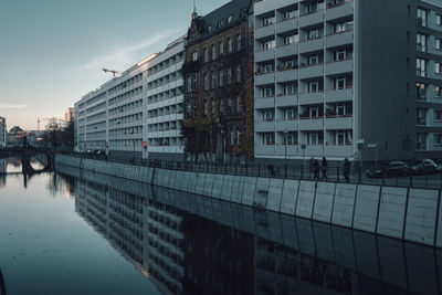 Reflection of buildings in water