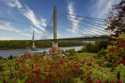 View of bridge against cloudy sky