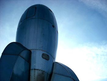 Low angle view of built structure against blue sky