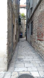 Footpath amidst buildings in city