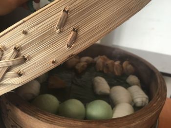 Close-up of breakfast in bowl on table