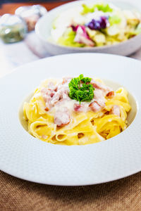 Close-up of meal served in plate