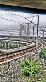 Railroad tracks against sky