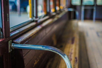 Close-up of metallic railing