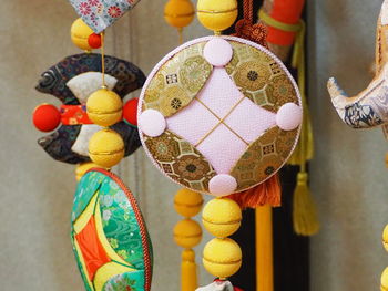 Close-up of multi colored decoration hanging for sale
