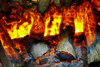 Close-up of bonfire