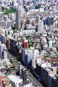 High angle shot of cityscape