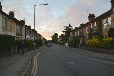 Road passing through city