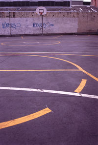 Empty basketball court