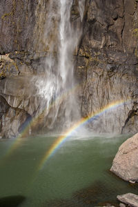 Scenic view of waterfall