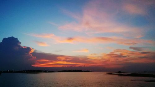 Scenic view of sea at sunset